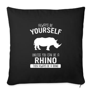 Rhinocéros Rhinocéros - Housse de coussin décorative 45 x 45 cm - noir - Devant