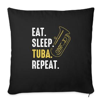 Tuba tuba player - Sofa pillowcase 17,3'' x 17,3'' (45 x 45 cm) - black - Front
