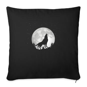 Loup Loups Animal Hurlement - Housse de coussin décorative 45 x 45 cm - noir - Devant