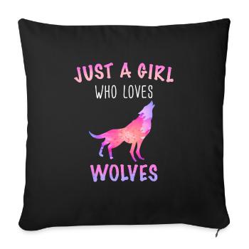 Loup Loups Animal Hurlement - Housse de coussin décorative 45 x 45 cm - noir - Devant
