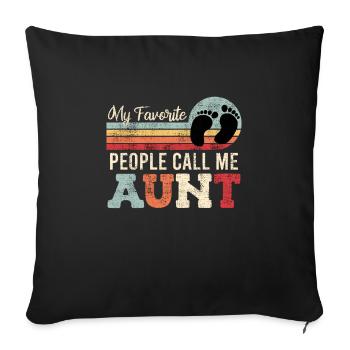 Godmother My loved ones call me aunt - Sofa pillowcase 17,3'' x 17,3'' (45 x 45 cm) - black - Front