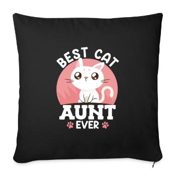 Chers chats Tante Meilleure tante du monde - Housse de coussin décorative 45 x 45 cm - noir - Devant