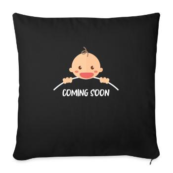Mom-to-be Baby Birth Baby coming soon - Sofa pillowcase 17,3'' x 17,3'' (45 x 45 cm) - black - Front