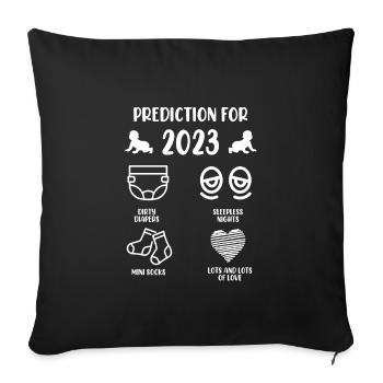 Prédiction bébé 2023 2023 futurs parents - Housse de coussin décorative 45 x 45 cm - noir - Devant