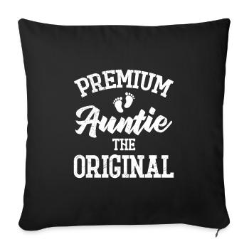Tante Premium La Tante Cool Familiale Originale - Housse de coussin décorative 45 x 45 cm - noir - Devant