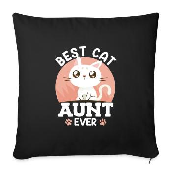 Dear Cats Aunt Best Aunt in the World - Sofa pillowcase 17,3'' x 17,3'' (45 x 45 cm) - black - Front