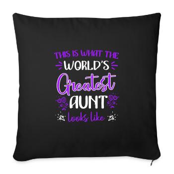 This is what the best aunt in the world looks like Cool aunt - Sofa pillowcase 17,3'' x 17,3'' (45 x 45 cm) - black - Front