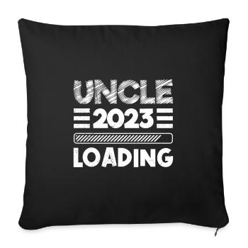 Onkel 2023 wird geladen werdender Onkel - Sofakissenbezug 45 x 45 cm - Schwarz - Vorne