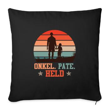 Onkel Pate Held Onkel Spruch - Sofakissenbezug 45 x 45 cm - Schwarz - Vorne