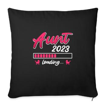 Tante 2023 sera bientôt invitée Marraine Tante - Housse de coussin décorative 45 x 45 cm - noir - Devant
