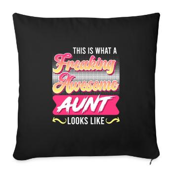 This is what a really cool aunt looks like Best Aunt - Sofa pillowcase 17,3'' x 17,3'' (45 x 45 cm) - black - Front