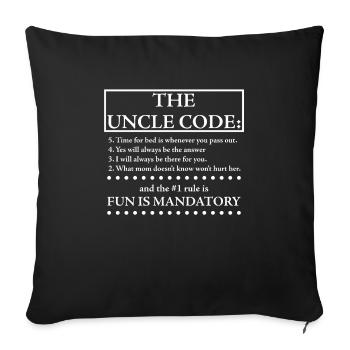 L’oncle Code drôle oncle disant - Housse de coussin décorative 45 x 45 cm - noir - Devant
