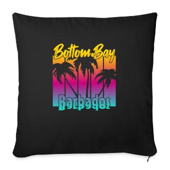 Vintage Bottom Bay Barbados Sunset - Sofa pillowcase 17,3'' x 17,3'' (45 x 45 cm) - black - Front