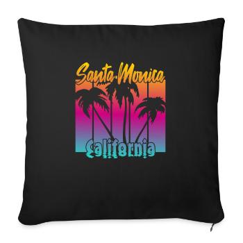 Santa Monica California - Sofa pillowcase 17,3'' x 17,3'' (45 x 45 cm) - black - Front