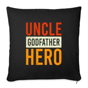 Parrain Héros Oncle - Housse de coussin décorative 45 x 45 cm - noir - Devant