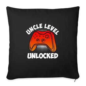 Unlocked Uncle Level Uncle - Sofa pillowcase 17,3'' x 17,3'' (45 x 45 cm) - black - Front