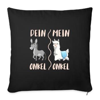 Dein Onkel mein Onkel - Sofakissenbezug 45 x 45 cm - Schwarz - Vorne