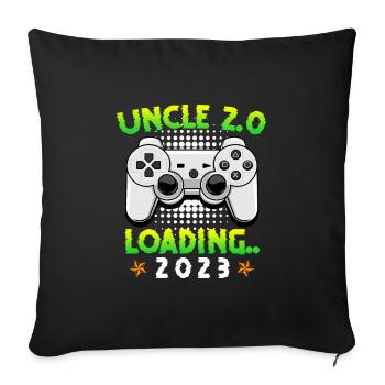 Uncle 2.0 loading double uncle uncle 2023 - Sofa pillowcase 17,3'' x 17,3'' (45 x 45 cm) - black - Front
