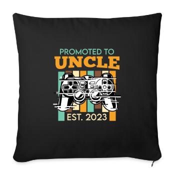 Uncle 2023 Promoted to Uncle - Sofa pillowcase 17,3'' x 17,3'' (45 x 45 cm) - black - Front