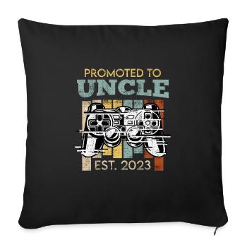 Uncle 2023 Promoted to Uncle - Sofa pillowcase 17,3'' x 17,3'' (45 x 45 cm) - black - Front