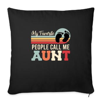 Marraine Mes proches m’appellent tante - Housse de coussin décorative 45 x 45 cm - noir - Devant