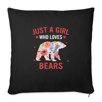 Bear Grizzly Bear Brown Bear Bear - Sofa pillowcase 17,3'' x 17,3'' (45 x 45 cm) - black - Front