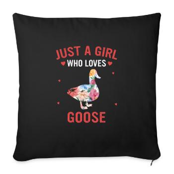 Goose Animal Bird Geese - Sofa pillowcase 17,3'' x 17,3'' (45 x 45 cm) - black - Front