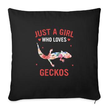 Gecko Gecko's Lizard - Sofa pillowcase 17,3'' x 17,3'' (45 x 45 cm) - black - Front