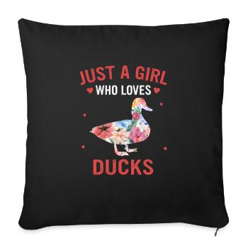 Duck Duck Bird Animal Quack - Sofa pillowcase 17,3'' x 17,3'' (45 x 45 cm) - black - Front