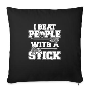 Sports de crosse Joueurs de crosse - Housse de coussin décorative 45 x 45 cm - noir - Devant