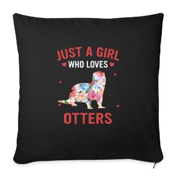 Otter sea otter - Sofa pillowcase 17,3'' x 17,3'' (45 x 45 cm) - black - Front