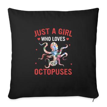 Octopus Octopus Cuttlefish Animal - Sofa pillowcase 17,3'' x 17,3'' (45 x 45 cm) - black - Front