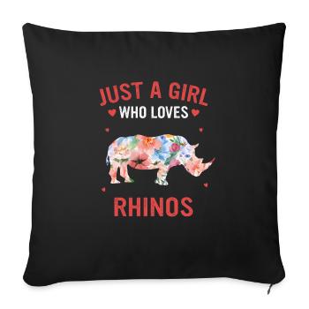 Rhinocéros Rhinocéros - Housse de coussin décorative 45 x 45 cm - noir - Devant