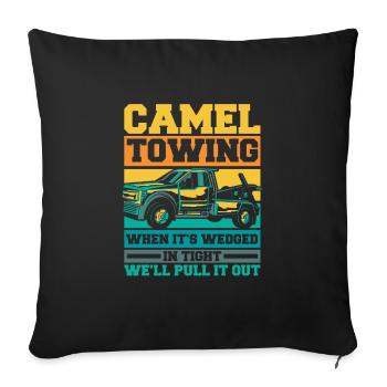 Tow Truck Truck Tow Truck - Sofa pillowcase 17,3'' x 17,3'' (45 x 45 cm) - black - Front