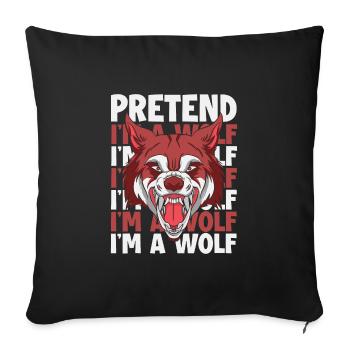 Loup Loups Animal Hurlement - Housse de coussin décorative 45 x 45 cm - noir - Devant
