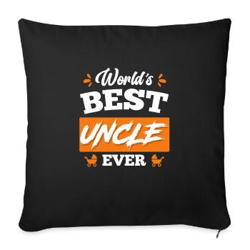World s best Uncle ever Bester Onkel - Sofa pillowcase 17,3'' x 17,3'' (45 x 45 cm) - black - Front