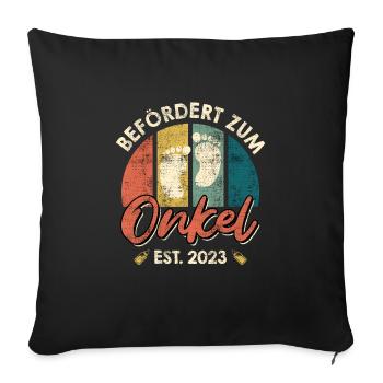 Befördert zum Onkel 2023 - Sofakissenbezug 45 x 45 cm - Schwarz - Vorne