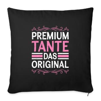 Premium Tante das Original Patentante Tante - Sofakissenbezug 45 x 45 cm - Schwarz - Vorne