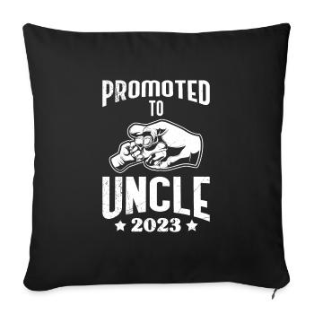Promoted to Uncle 2023 - Sofa pillowcase 17,3'' x 17,3'' (45 x 45 cm) - black - Front