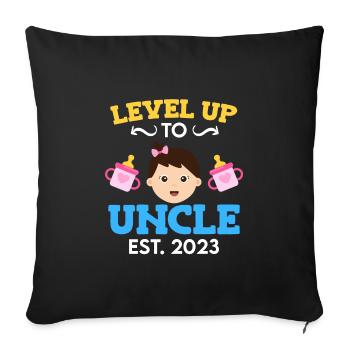 Level up to Uncle 2023 Uncle 2023 - Sofa pillowcase 17,3'' x 17,3'' (45 x 45 cm) - black - Front