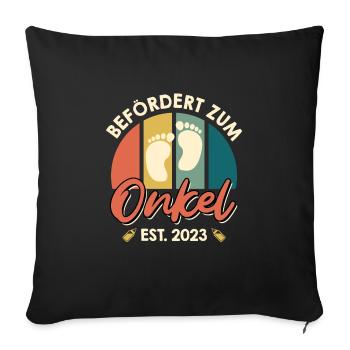 Befördert zum Onkel 2023 - Sofakissenbezug 45 x 45 cm - Schwarz - Vorne
