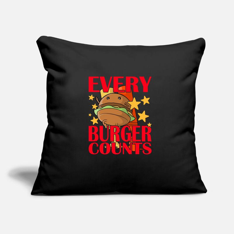 Chaque hamburger compte Housse de coussin décorative 45 x 45 cm