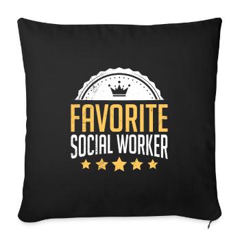 Caregiver You are my favorite social worker - Sofa pillowcase 17,3'' x 17,3'' (45 x 45 cm) - black - Front