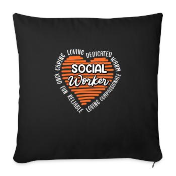 Definition of a Caregiver Social Worker - Sofa pillowcase 17,3'' x 17,3'' (45 x 45 cm) - black - Front