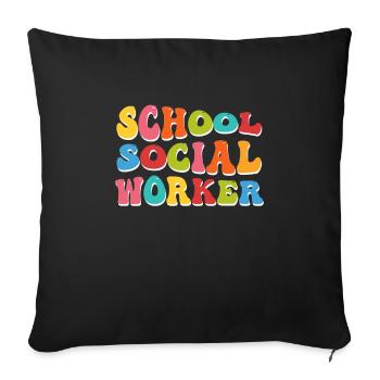 Surveillant dans une école Travailleur social - Housse de coussin décorative 45 x 45 cm - noir - Devant