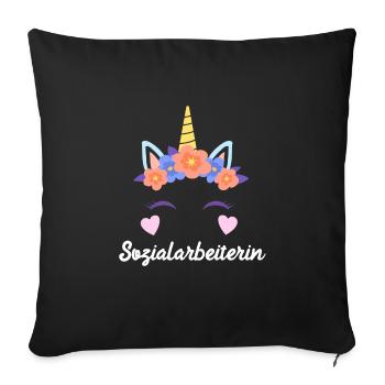 Ich bin einzigartig ich bin Sozialarbeiterin - Sofakissenbezug 45 x 45 cm - Schwarz - Vorne