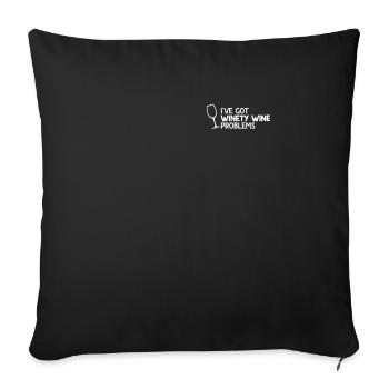 Problèmes de vin vinique Buveur de vin Winemaker Festival du vin - Housse de coussin décorative 45 x 45 cm - noir - Devant