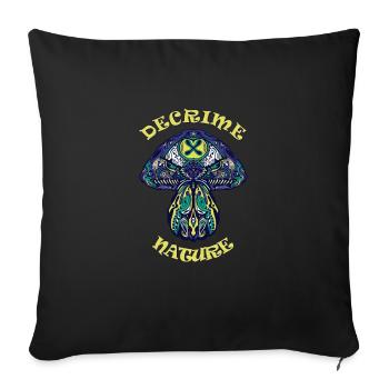 Decrime Nature Colorful Magic Mushroom Trippy - Sofakissenbezug 45 x 45 cm - Schwarz - Vorne