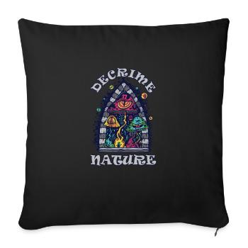 Decrime Nature Champignon Magique Coloré Trippy - Housse de coussin décorative 45 x 45 cm - noir - Devant