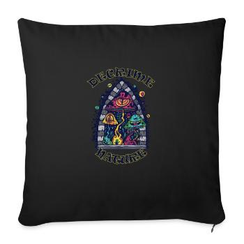Decrime Nature Champignon Magique Coloré Trippy - Housse de coussin décorative 45 x 45 cm - noir - Devant